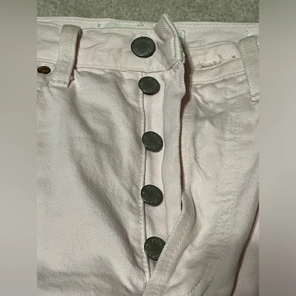 Aritzia x Denim Forum light pink high-waisted wide leg jeans - Picture 2 of 8